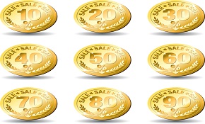 9 sales discount lables vector
